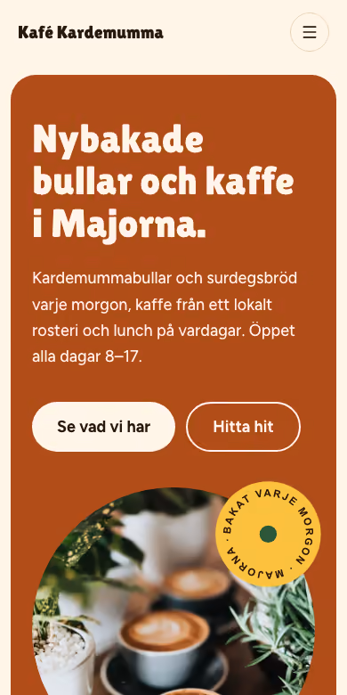 Samma sida på en mobil
